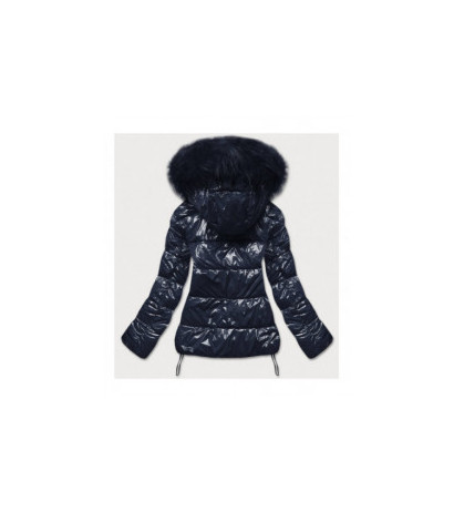 GLOSSY QUILTED NAVY JACKET (7693) striukė