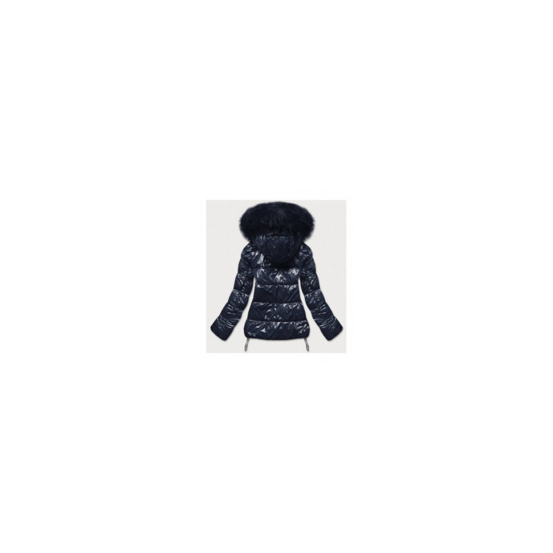 GLOSSY QUILTED NAVY JACKET (7693) striukė