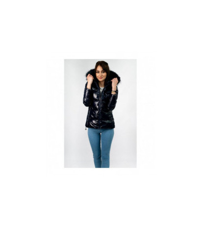 GLOSSY QUILTED NAVY JACKET (7693) striukė