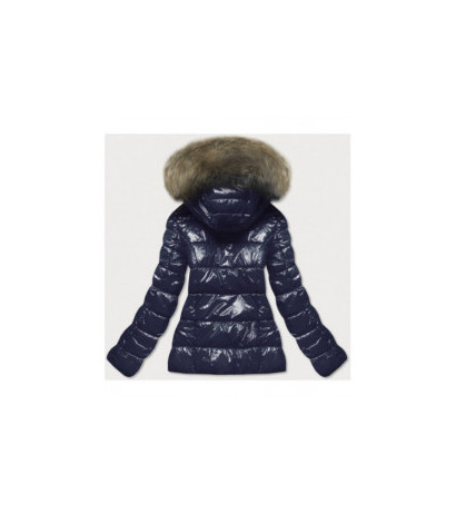 GLOSSY QUILTED NAVY JACKET (7695) striukė