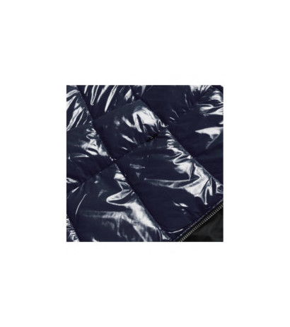 GLOSSY QUILTED NAVY JACKET (7695) striukė