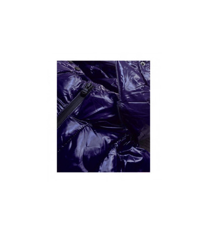 GLOSSY QUILTED NAVY JACKET (7697) striukė