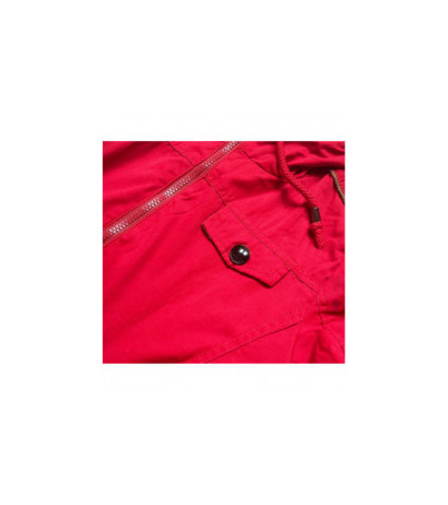 RED SHORT PARKA WITH HOOD (TLR335) striukė