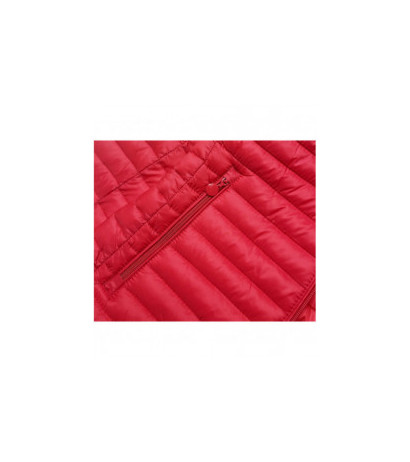 QUILTED HOODED JACKET RED (7218) striukė