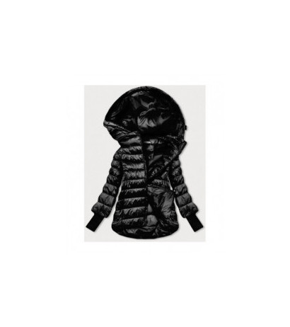 LONG JACKET WITH HOOD BLACK (PM7231) striukė