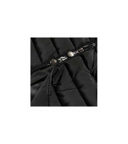 LONG JACKET WITH HOOD BLACK (PM7231) striukė