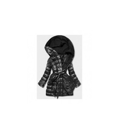 LONG JACKET WITH HOOD BLACK (PM7231) striukė
