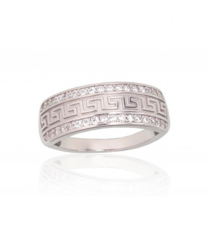 Sidabrinis žiedas 2101965(PRh-Gr)_CZ, Sidabras 925°, rodis (padengti), Cirkonai