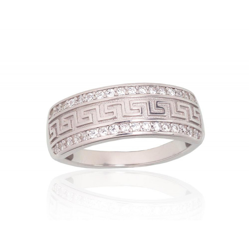 Hõbesõrmus 2101965(PRh-Gr)_CZ, Hõbe 925°, roodium (kate), Tsirkonid