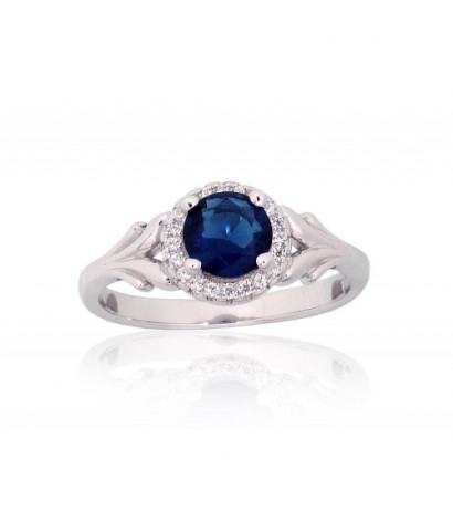 Silver ring 2101983(PRh-Gr)_CZ+CZ-B, Silver 925°, Rhodium (Plating), Zirkons