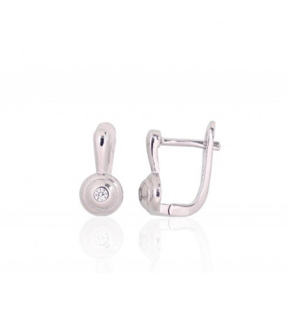 Sudraba auskari ar 'angļu' slēdzēju 2204188(PRh-Gr)_CZ, Sudrabs 925°, rodijs (pārklājums), Cirkoni