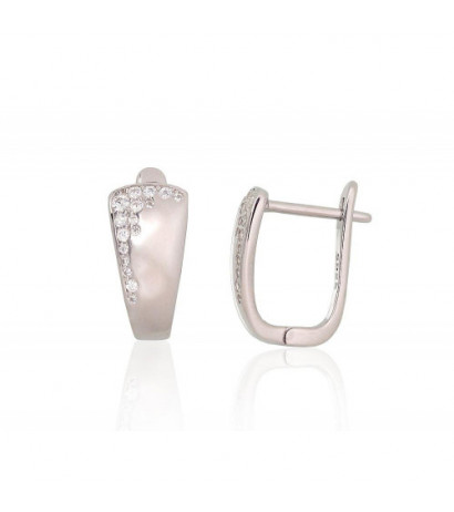 'Inglise' sulguriga hõbekõrverõngad 2204219(PRh-Gr)_CZ, Hõbe 925°, roodium (kate), Tsirkonid