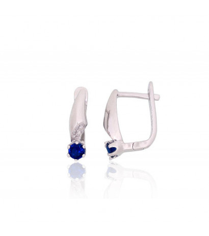 Sudraba auskari ar 'angļu' slēdzēju 2204193(PRh-Gr)_CZ+CZ-B, Sudrabs 925°, rodijs (pārklājums), Cirkoni