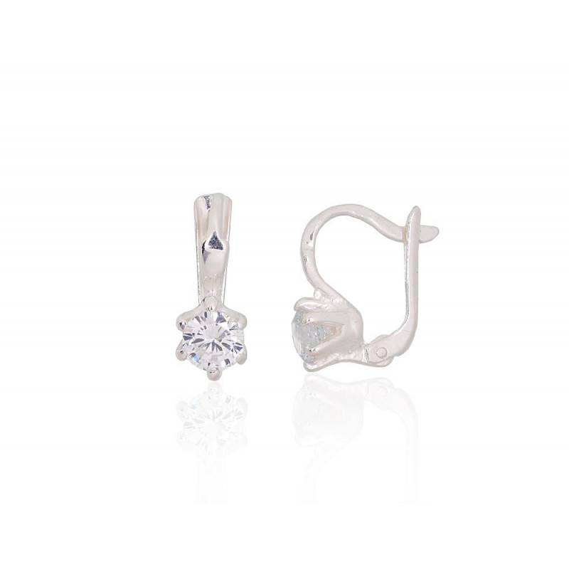 Sudraba auskari ar 'angļu' slēdzēju 2203221_CZ, Sudrabs 925°, Cirkoni