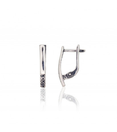 Sudraba auskari ar 'angļu' slēdzēju 2204264(POx-Bk), Sudrabs 925°, oksids (pārklājums)