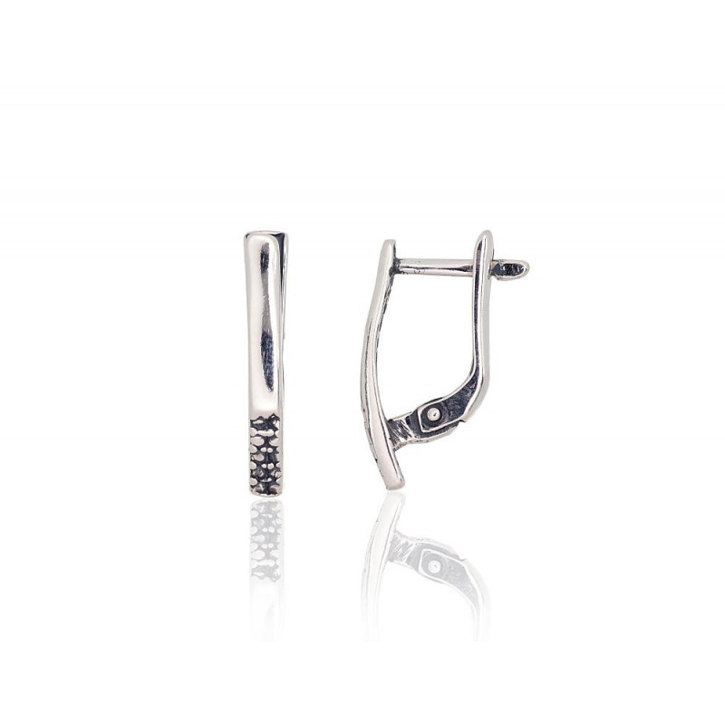 'Inglise' sulguriga hõbekõrverõngad 2204264(POx-Bk), Hõbe 925°, oksüüd (kate)