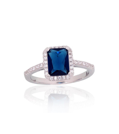 Silver ring 2101808(PRh-Gr)_CZ+CZ-B, Silver 925°, Rhodium (Plating), Zirkons