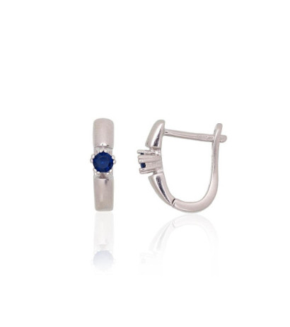 Sudraba auskari ar 'angļu' slēdzēju 2203105(PRh-Gr)_CZ-B, Sudrabs 925°, rodijs (pārklājums), Cirkoni