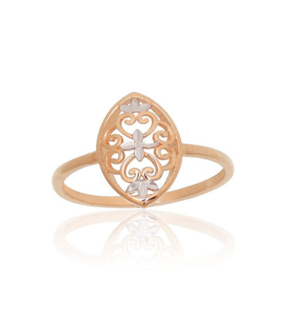 Gold ring 1101192(Au-R+PRh-W), Red Gold 585°, Rhodium (Plating)