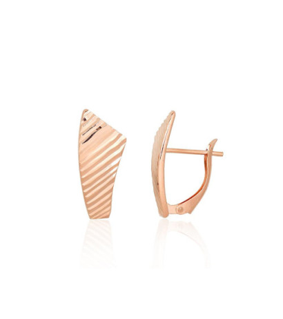 Gold earrings with 'english' lock 1201747(Au-R), Red Gold 585°