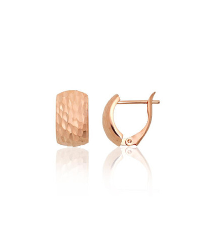 Gold earrings with 'english' lock 1201750(Au-R), Red Gold 585°