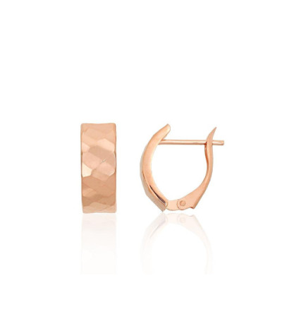 Gold earrings with 'english' lock 1201755(Au-R), Red Gold 585°