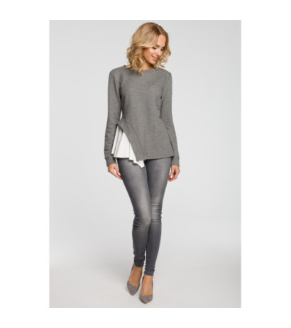 M333 Double-layered asymmetrical blouse - gray