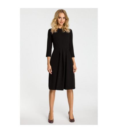 M335 Sukienka z kontrafałdami na przodzie - czarna