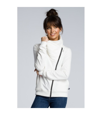 B071 Bluza z ukośnym zamkiem - ecru