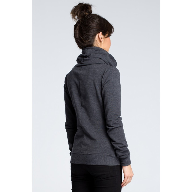 B071 Bluza z ukośnym zamkiem - grafitowa