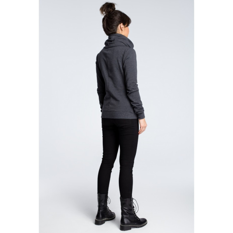 B071 Bluza z ukośnym zamkiem - grafitowa