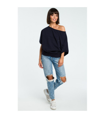 B079 Bluza oversize z rękawem kimono - granatowa