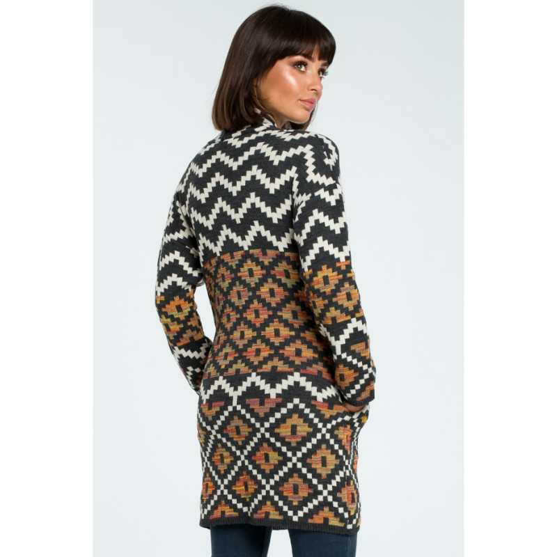 BK007 Stylowy kardigan we wzór - model 1