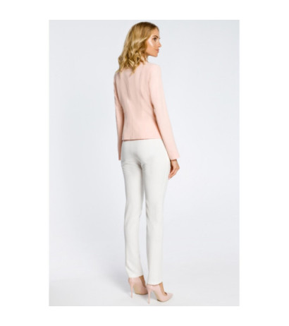 M030 Żakiet marynarka damska blezer narzutka - pudrowy