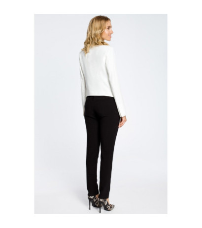 M031 Krótki żakiet marynarka damska narzutka - ecru