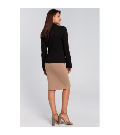 S154 Krótki stylowy zapinany żakiet - czarny