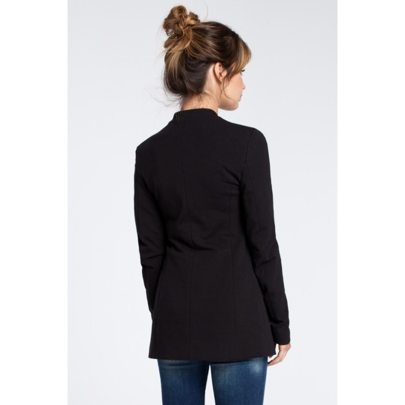 B030 Dzianinowy niezapinany żakiet - czarny