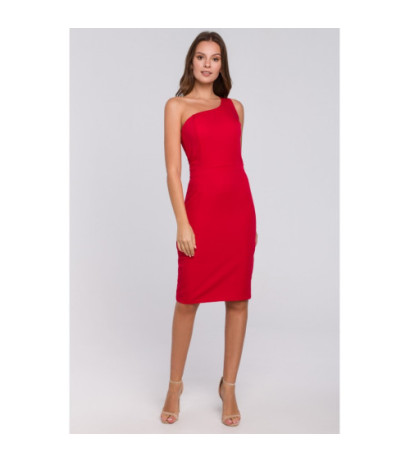 K003 Sukienka na jedno ramię - czerwona