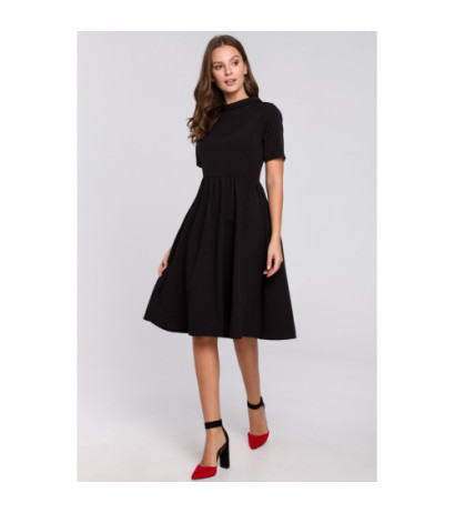 K028 Sukienka ze stójką - czarna