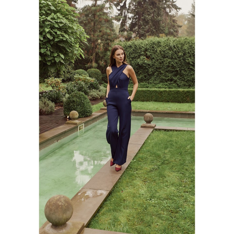 K029 Kombinezon ze skrzyżowaną górą - atramentowy