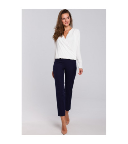 K035 Spodnie na kant z gumą w pasie - atramentowe