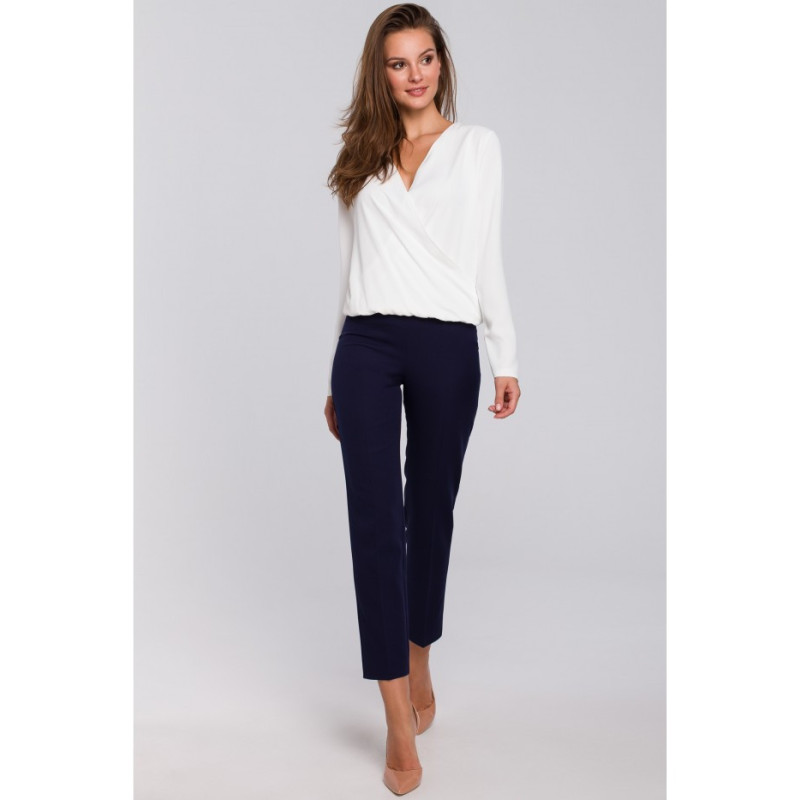 K035 Spodnie na kant z gumą w pasie - atramentowe