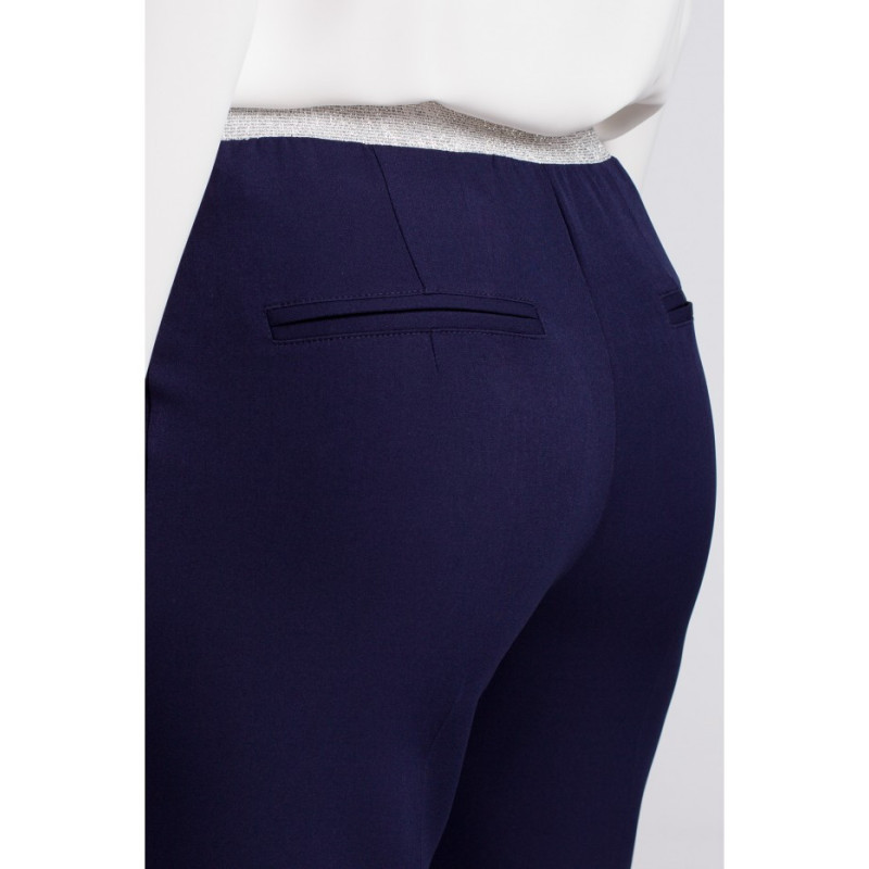 K035 Spodnie na kant z gumą w pasie - atramentowe