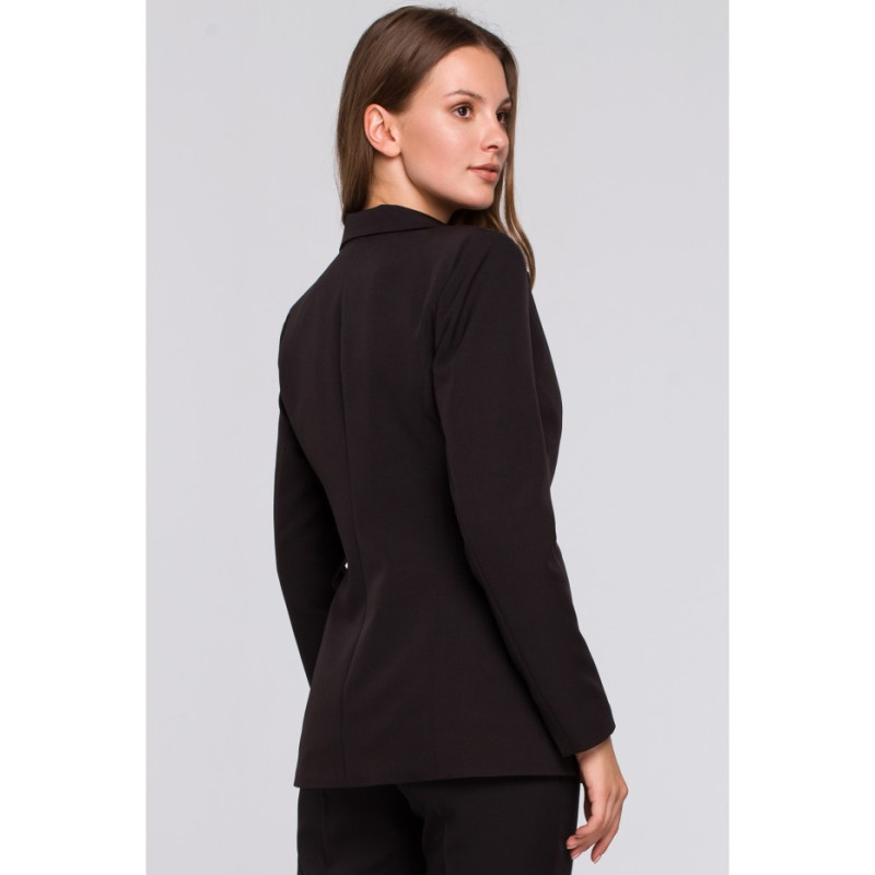 K036 Żakiet zapinany na guzik - czarny