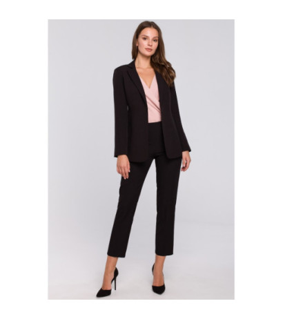 K036 Żakiet zapinany na guzik - czarny