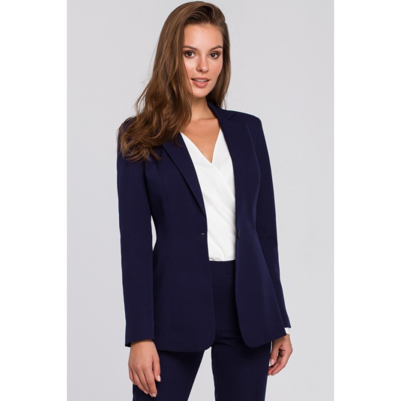 K036 Żakiet zapinany na guzik - atramentowy