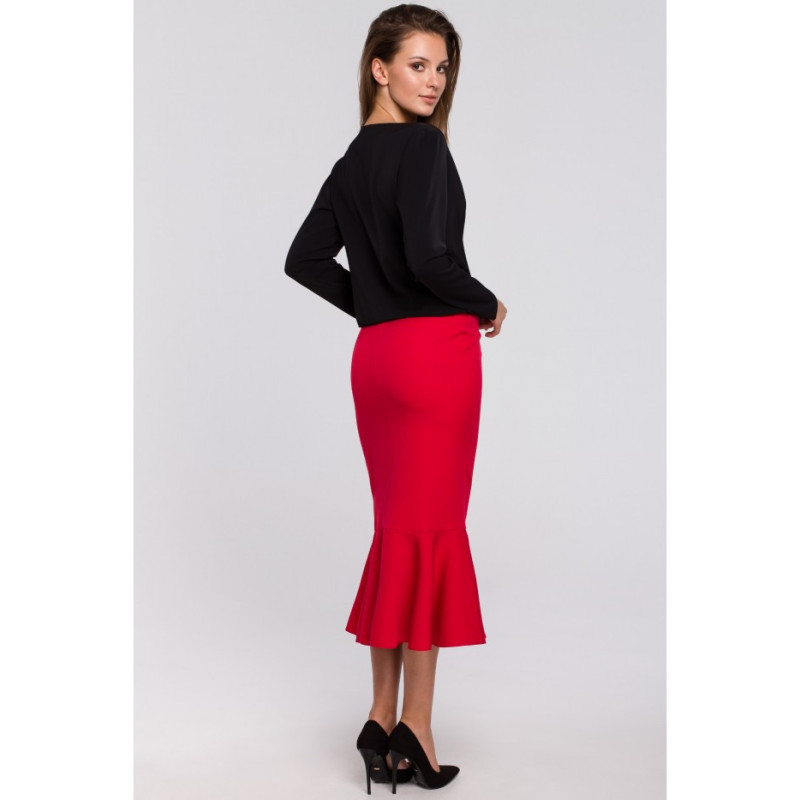 K037 Bluzka kopertowa z długim rękawem - czarna