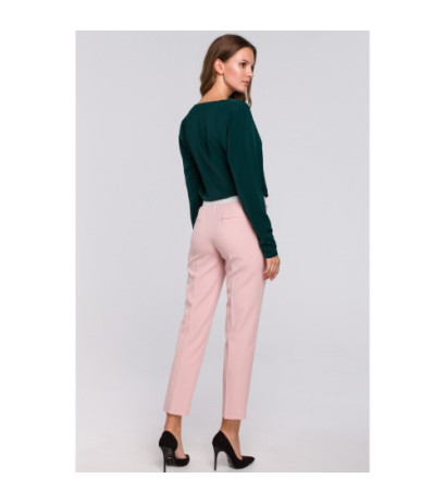 K037 Bluzka kopertowa z długim rękawem - zielona