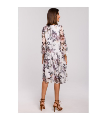 S214 Szyfonowa sukienka z obniżoną linią talii - model 1