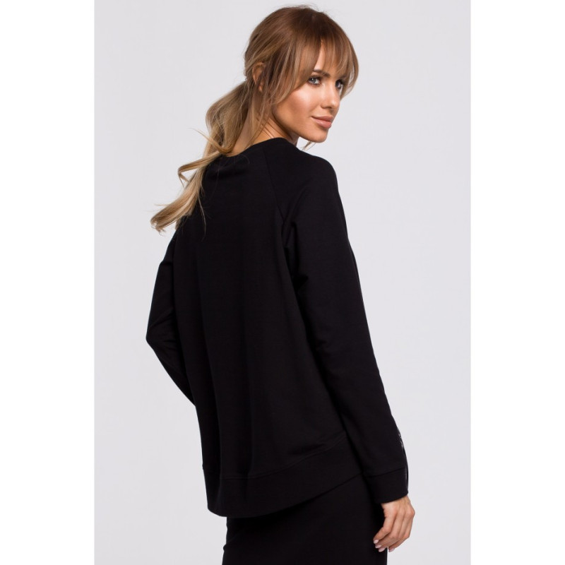 M492 Bluza z klamerkami i lampasami - czarna